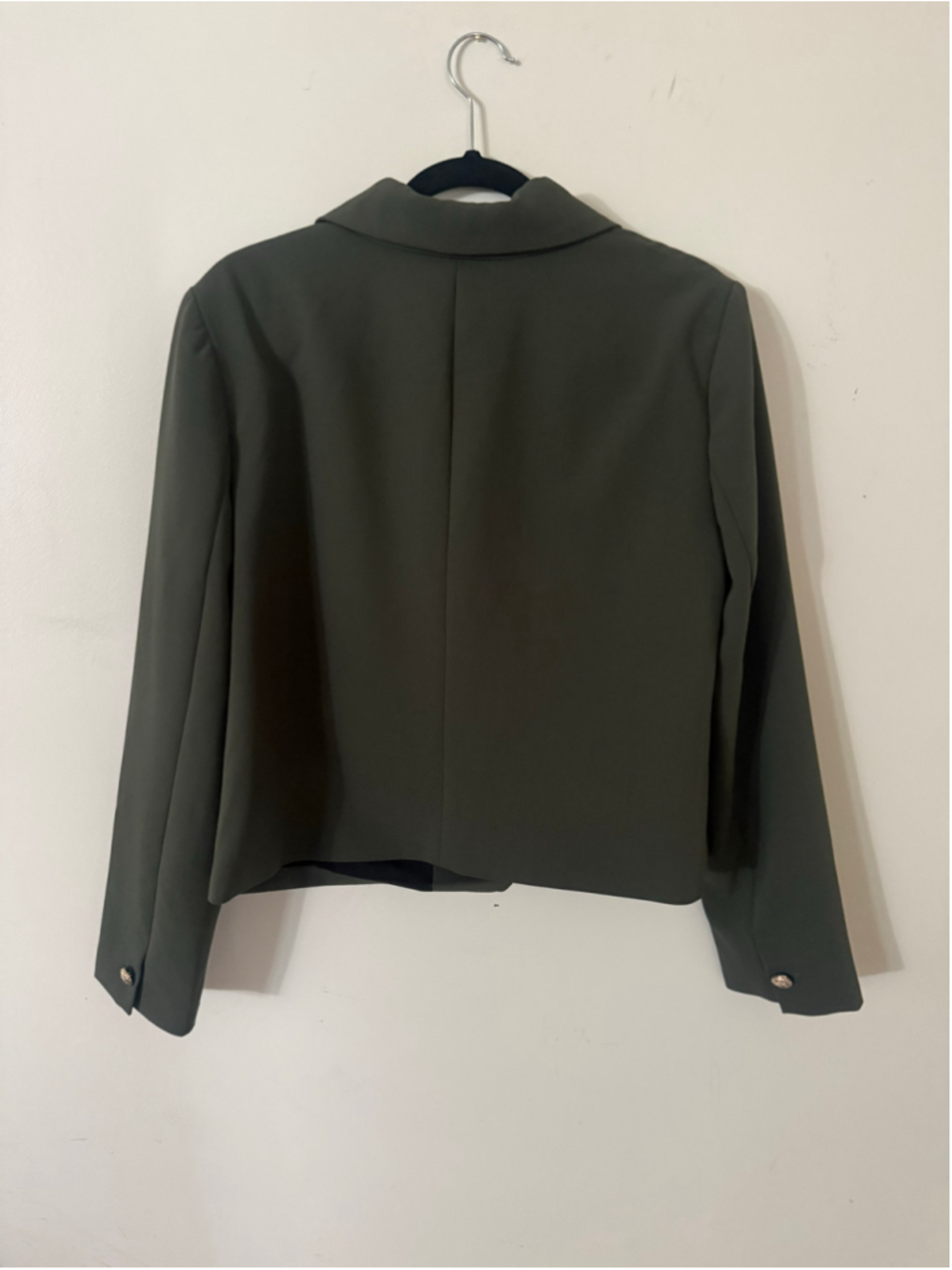 Joie Olive Green Cropped Double-Breasted Blazer, Size Large - New With Tag - Picture 7 of 7